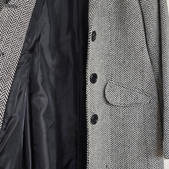 George Monochrome Herringbone Jacket/coat Fully Lined, sz M 8/10 - Picture 7 of 11